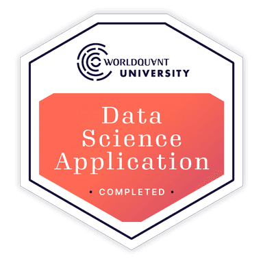 WorldQuant University digital badge — Data Science Application, Completed